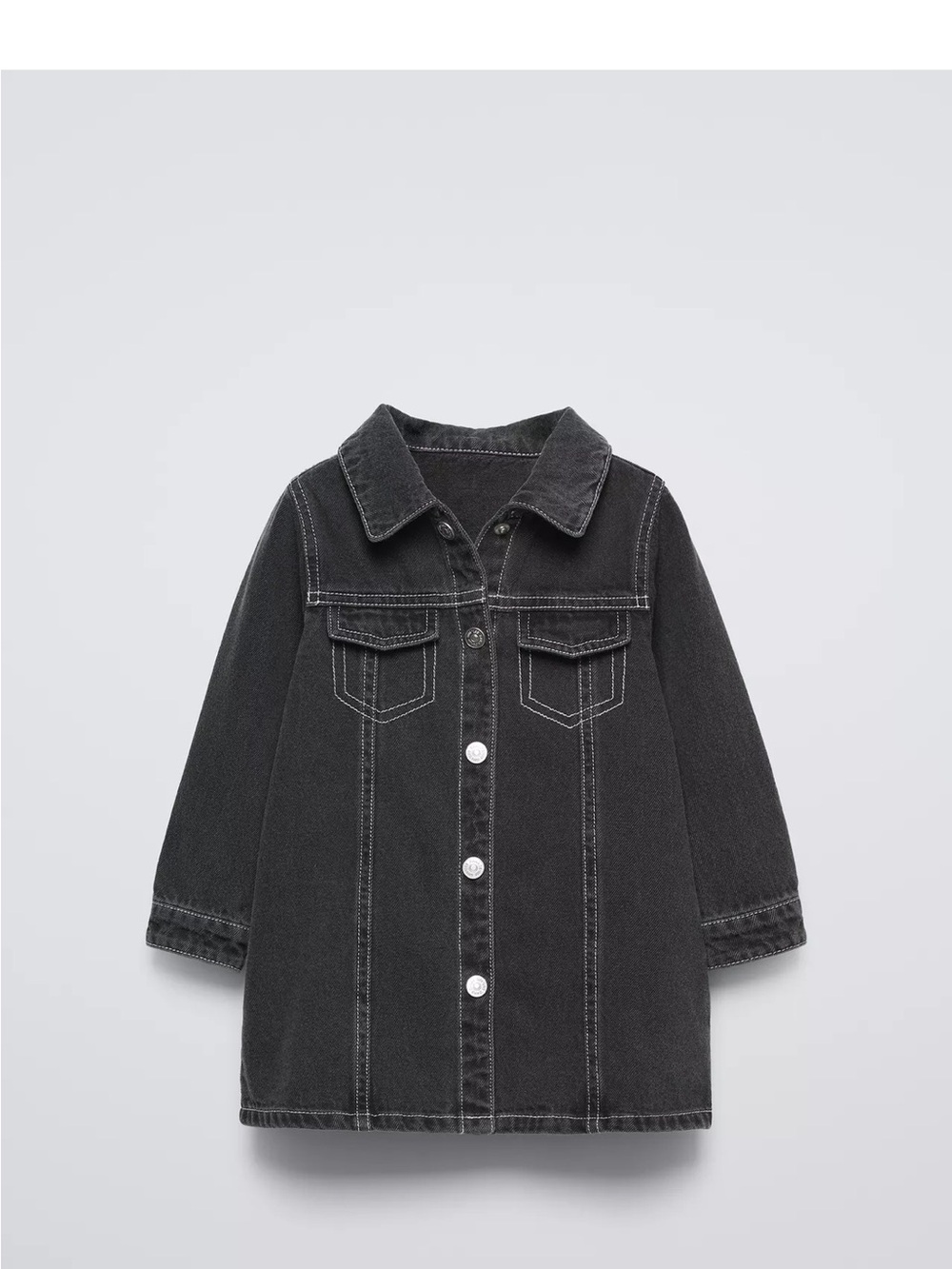 Zara Kids Black Denim Jacket Dress